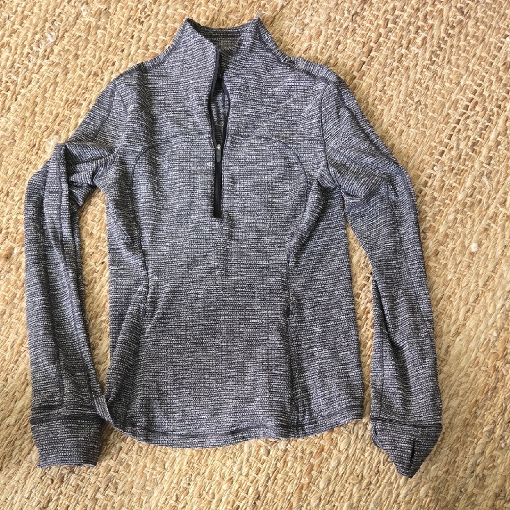 Women's Gray Quarter-Zip Top